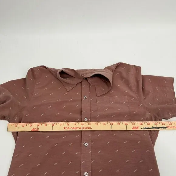 Vuori Shirt Button Down Bridge Performance Short Sleeve Stretch Mauve Men Size M - Picture 8 of 10